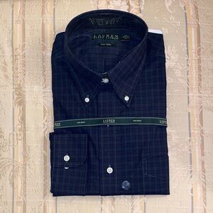 Lauren Ralph Lauren Men's Navy and Green Plaid Shirt